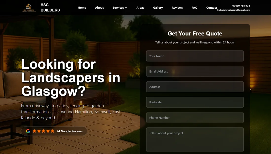 HSC Builders homepage preview